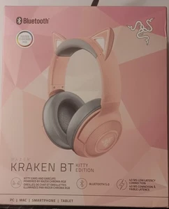 Razer Kraken BT Kitty Pink Bluetooth Headphones Headset - Picture 1 of 5
