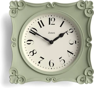 Jones Clocks 25cm Rialto Wall Clock Sage Green Arabic Dial Home Decor Clock NEW - Picture 1 of 3