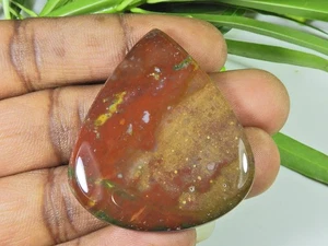 Affrican Red Natural Bloodstone Handmade Vintage Pear Gemstone 40X46X05 MM - Bild 1 von 7