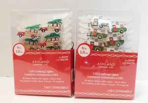 2 Sets Ashland Battery Operated 18 LED Christmas Lights Woody Wagon & Mini Campe - Picture 1 of 18