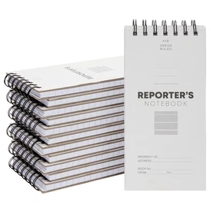 12 Pack Reporters Notebook, Spiral Note Pad for Journalist, 70 Sheets, 4x8 In - Picture 1 of 8