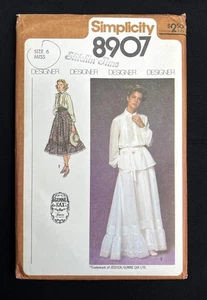 Simplicity 8907 Misses Skirt & Blouse by Gunne Sax Retro 1979 Pattern sz 6 Uncut - Picture 1 of 2