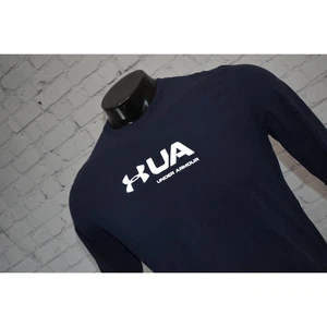 Under Armour Shirt Men Size Small Gym Performance HeatGear Long Sleeve Blue - Picture 1 of 7