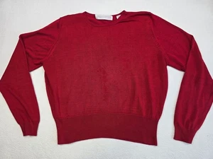 Valerie Stevens leichter Damenpullover rot 100% Seide Langarm Größe L - Bild 1 von 4