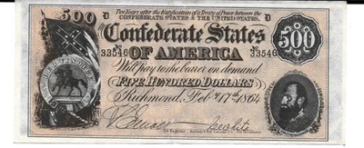 1962 Topps Civil War News Currency $500 Serial #33546 Condition excellent mint - Image 1 of 2