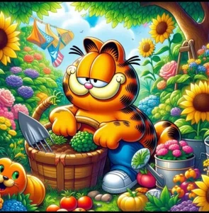 Garfield Diamond Art/Malerei 30x30 Rundbohrer - Bild 1 von 1