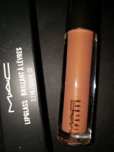 NEW! MAC  (ELEMENTAL FORCES)  LIPGLASS BROWN NUDE GOLD LIP NIB 💝 - Picture 1 of 2