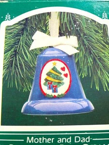 Christmas Hallmark Keepsake Ornament Bell 1987 Mother & Dad  - Picture 1 of 6