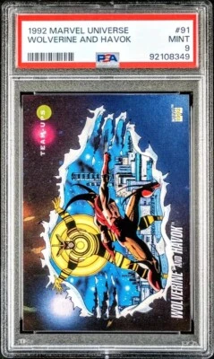 1992 Marvel Universe #91 WOLVERINE and HAVOK - PSA 9 MINT - X-Men Team-Ups - MCU - Image 1 of 2