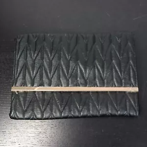 Portafoglio pochette pieghevole nero pelle vegan Chevron 12x9 pollici tablet piatto - Foto 1 di 7