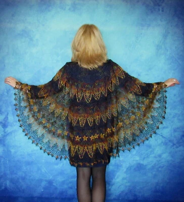 Gestrickter Ziegenflaum Schal Orenburger Schal Pelerina Strick Stola Handmade - Bild 1 von 4