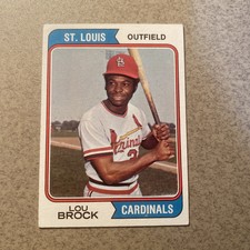 1974 Topps Lou Brock Baseball Card St. Louis Cardinals #60