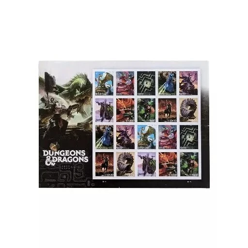 US (2024)   Dungeons & Dragons  Sheet of 20 Forever Stamps -Scott #5909-5918b - Image 1 of 1