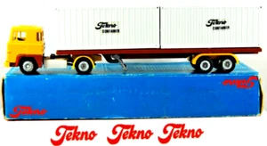TEKNO 1:50 SCANIA LB 141 V8 Camion e Rimorchio Scheletro in Metallo con CONTENITORI TEKNO - Foto 1 di 24