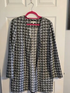 Max Studio Women's Black White Houndstooth Jacket Size Large - Picture 1 of 10