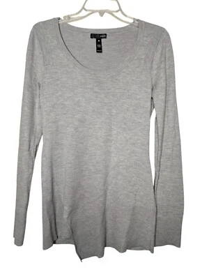 Suéter tejido acanalado manga larga gris claro Aqua para mujer mezcla de lana talla M Foto 1 de 3