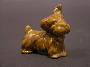 Anfang bis Mitte 20. Jh. handwerkliche Porzellan Scottie Hund Figur signiert S.V. Braun Gla - Bild 1 von 6