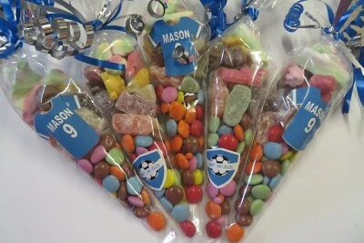 Camisa deportiva etiqueta fiesta cumpleaños dulces x 10 - 100 gramos ENVÍO GRATUITO REINO UNIDO Foto 1 de 4