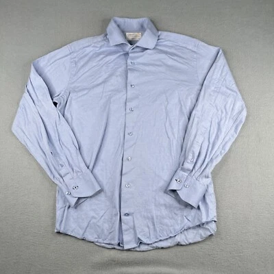 Lorenzo UOMO Shirt 16 Trim Blue Casual Classic Button Up Long Sleeve Mens - Image 1 of 4