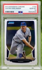 2013 Bowman Chrome #100 JUSTIN VERLANDER Tigers Low Pop = 8 **Fresh Grade PSA 10