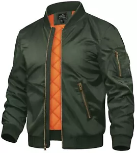 Men's Padded Bomber Jacket Pilot Coat Full Zip Winter Warm Work Hiking Outwear - Picture 1 of 7