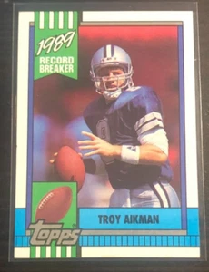 1990 Topps Fútbol Troy Aikman "Record Breaker" #3 Vaqueros - Imagen 1 de 2