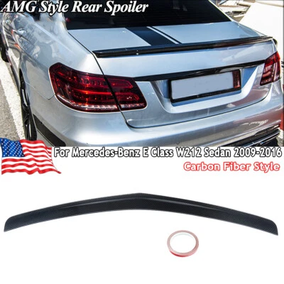 FOR 2010-16 BENZ W212 E-CLASS & E63 SEDAN CARBON FIBER STYLE TRUNK SPOILER WING Foto 1 de 4