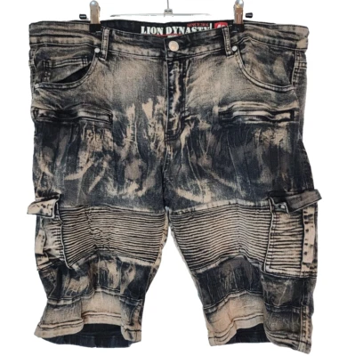 Lion Dynasty Black Distressed Short Size 42 Slim - Image 1 of 4