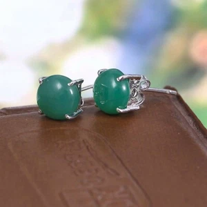 Pendientes de tachuelas de ónix natural minimalista bohemio pequeños plata esterlina 925 - Imagen 1 de 3