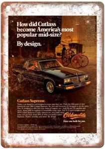 1983 Oldsmobile Cutlass Supreme Coupe Vintage Ad Retro Look Metal Sign A5288 - Picture 1 of 1