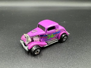 Vintage Hot Wheels 3 Window 34 Ford Purple Blackwalls Bw 90s Crooked Front Axle - Picture 1 of 4