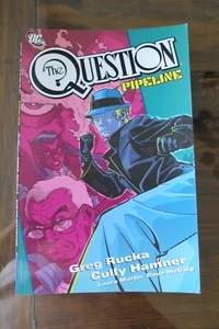 THE QUESTION PIPELINE TPB DC COMICS RUCKA HAMMER MUY RARO FUERA DE USO FIRMADO POR RUCKA - Imagen 1 de 6