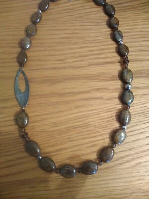 Collar Gemas TV Plata Esterlina Bronzita y Cuarzo Ahumado Ideal Presente Impresionante Foto 1 de 4