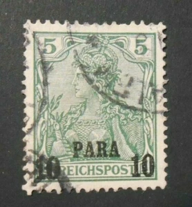 GERMANIA,GERMANY, KOLONIEN ,1900 Turkei "FGermania SVR" 10pa su 5pf USED Mi.12I - Imagen 1 de 1