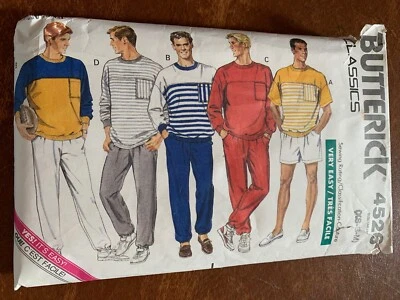 Pantalones cortos Butterick 1989 patrón de costura 4526 para hombre talla XS-S-M Foto 1 de 2