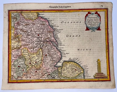 ENGLAND EAST 1614 MERCATOR HONDIUS ATLAS MINOR NICE ANTIQUE MAP - Image 1 of 4