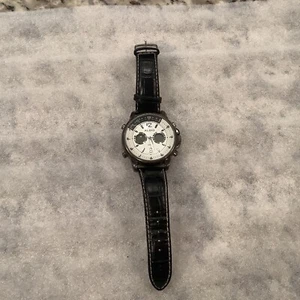 ALDO 31984 Dark Silver Tone Quartz Analog Digital Men's Watch New Battery - Picture 1 of 5