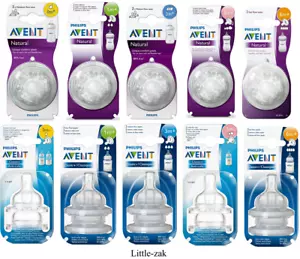 Tetinas de botella Philips Avent naturales/clásicas+ recién nacido lentas medianas rápidas var teat - Imagen 1 de 13