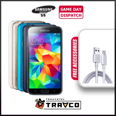 Samsung Galaxy S5 SM-G900F -16GB Black Gold White Blue - Unlocked Smartphone - Image 1 of 4