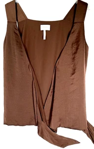 Laundry Size 6 Womens Vest Open Ties Brown New Shelli Segal - Picture 1 of 9
