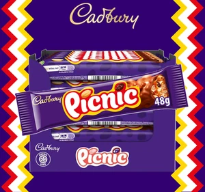 Cadbury Picnic Chocolate Bar 48.4g - Perfect Gift Celebration -SAME DAY DISPATCH - Picture 1 of 7