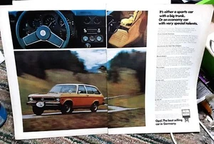 1974 Buick Opel Car 2 Page Original Print Ad 70s - Picture 1 of 1