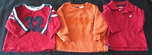 6-9 12 Meses Niño Camisa LOTE Guess Greendog KRU Naranja Rojo Otoño Sudadera - Imagen 1 de 2