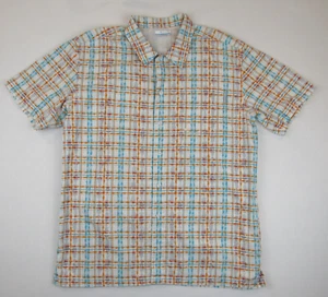 Columbia Fishing PFG Men's L Shirt Vented Fish Pattern Short Sleeve Button Up - Picture 1 of 13
