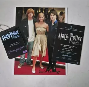 Harry Potter & The Prisoner Of Azkaban Daniel Radcliffe Autograph, Premiere Pass - Picture 1 of 16