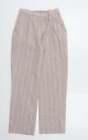 First Avenue Womens Beige Striped Polyester Trousers Size 10 L26 In Regular - St