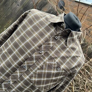 Merrell SELECTwick Checkered Shirt Single Pocket Check Button Up L - Picture 1 of 17