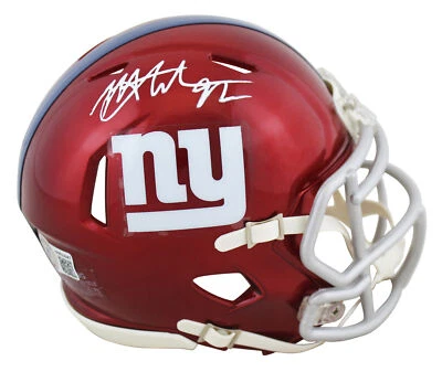 Giants Michael Strahan Authentic Signed Flash Speed Mini Helmet BAS Witnessed - Image 1 of 2