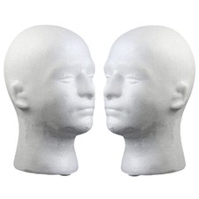 2 Pezzi / Lotto Schiuma Maschile Manichino Testa Parrucca Occhiali Cappello F9F9