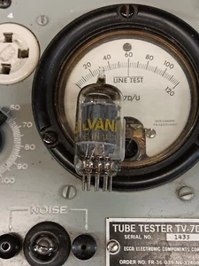 SYLVANIA 6681 12AX7 LONG GRAY PLATES TUBE, TV-7DU TESTED #A-21 - Picture 1 of 1